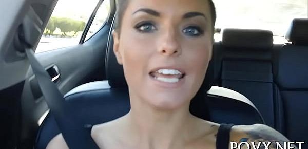Erected pecker for a shaved vagina